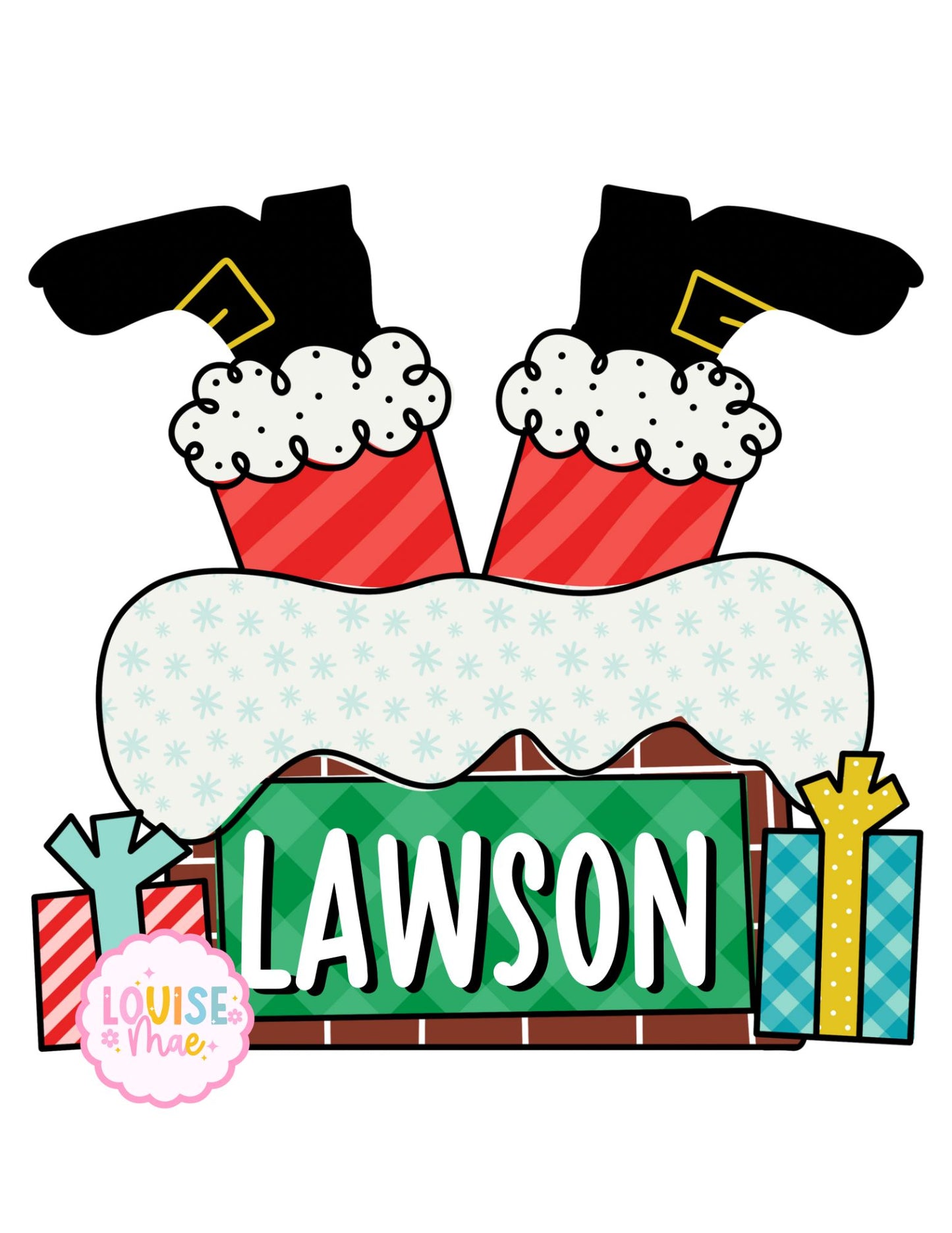 Santa Chimney Name Tee