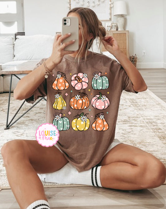 Floral pumpkin collage