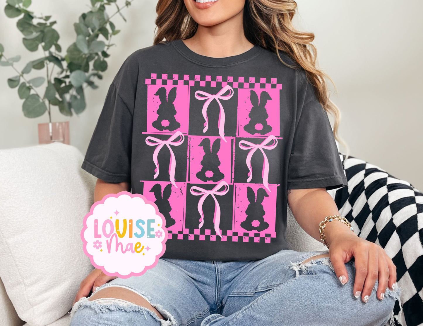 Bows and Bunnies - Hot pink