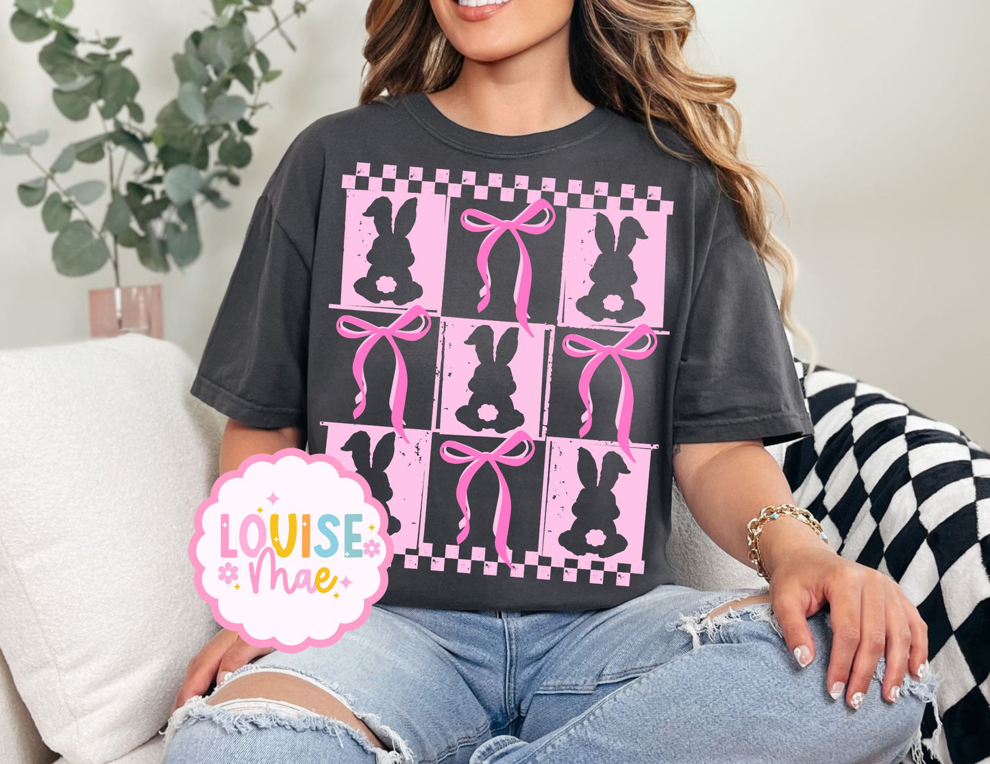 Bows and Bunnies - Light Pink
