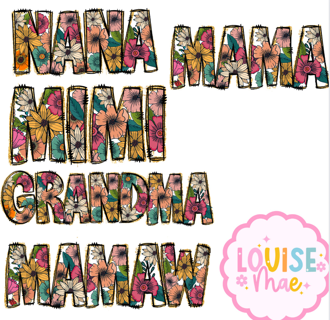 Custom floral Name Tee pre-order