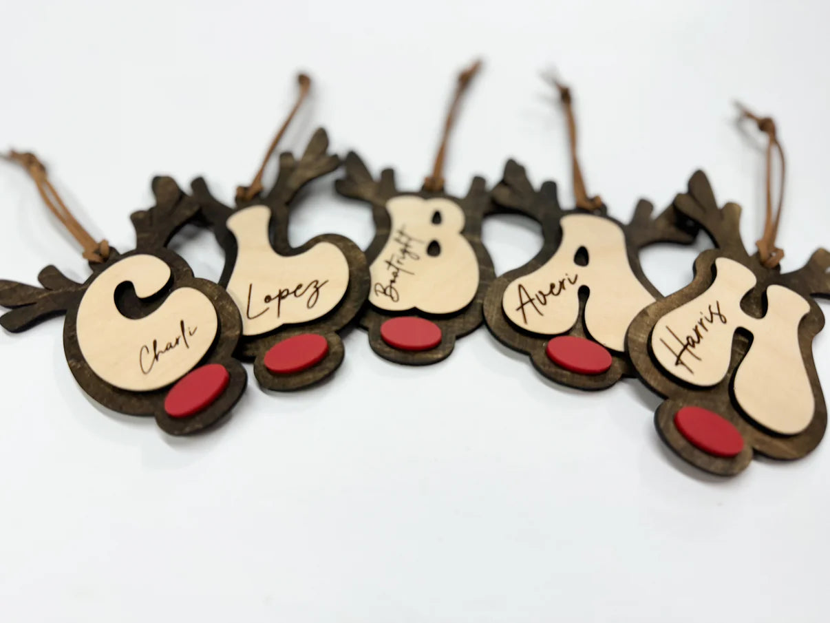 Reindeer initial ornament