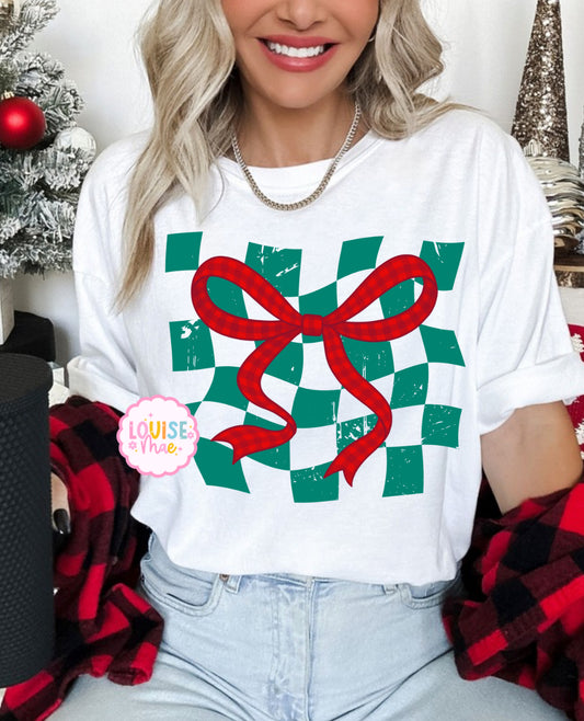 Checkered Bow Christmas