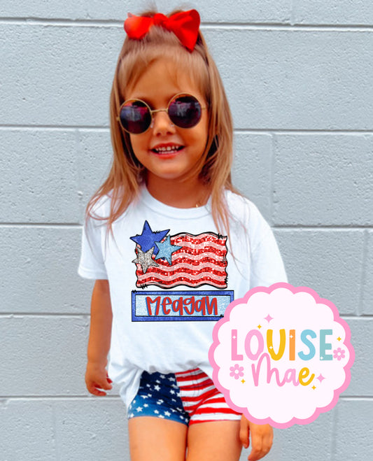 Sequin Flag Tee