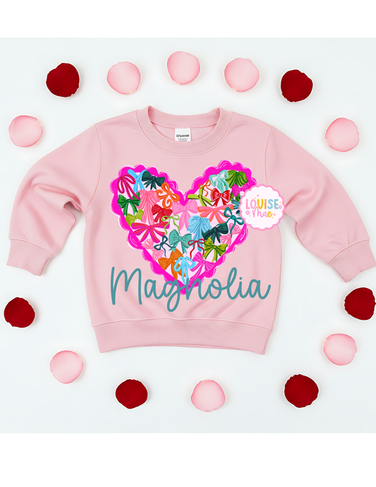 Bow Heart - Personalized