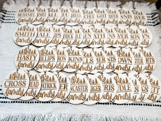 Last Name Christmas Tree Ornament