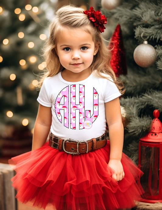 Santa Monogram Name Tee